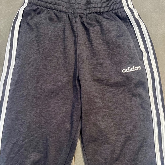 Adidas Boys Youth Large 14/16 Charcoal Gray/Black/White Jogger Track Pants - Picture 2 of 7
